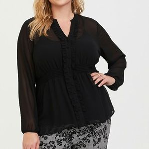 ❤Sheer ruffle top❤